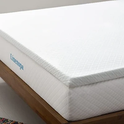 Abbildung von Linenspa Matratzen Topper 140 x 200 cm, 5cm hoch Matratzenauflage mit Gel Memory Foam und waschbarem Bezug Reißverschluss Öko Tex