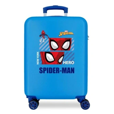 Abbildung von Marvel Spiderman Hero Kabinentrolley, Blau, 38 x 55 20 cm, starrer ABS Kombinationsverschluss, 34 l, 2 kg, 4 Räder, Handgepäck