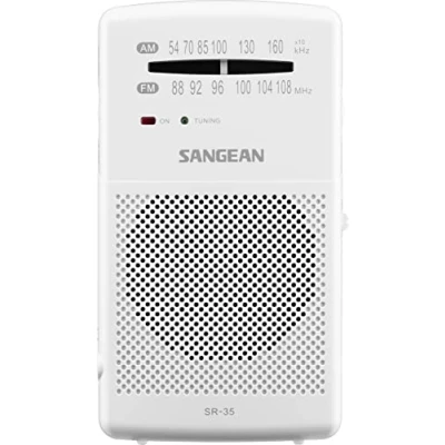 Abbildung von Sangean SR 35 UKW/MW Radio, integrierter Lautsprecher, Teleskopantenne, Kopfhörerausgang, Weiß