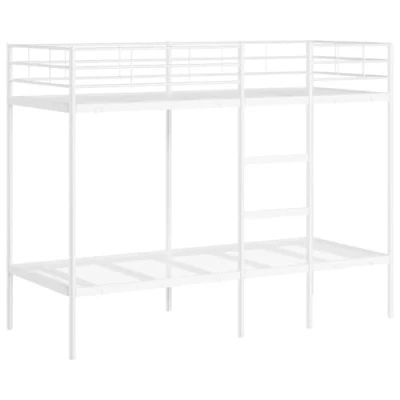 Abbildung von vidaXL Etagenbett ohne Matratze Weiß 80x200 cm Stahl, Bettgestell, Hochbett, niedriger Etagenbettrahmen, Bettrahmen, Schlafzimmermöbel