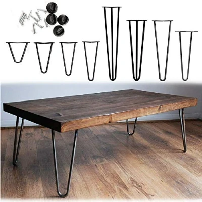 Abbildung von Möbelfüße, 4er Set, Hairpin Legs Austauschbare Tisch &amp;Schrank Beine Haarnadelbeine Tischgestell, mit Bodenschoner und Schrauben Verfügbar in Höhe von 10cm 71cm