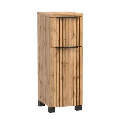 Abbildung von Lomadox Badkommode LIVINGSTON 03, Eiche mit gestreifter Front, rechts/links montierbar