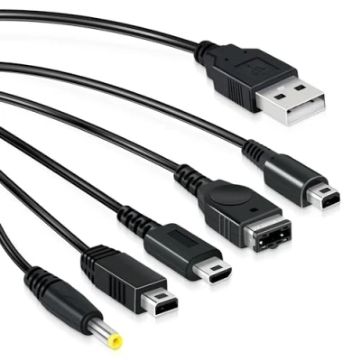 Abbildung von Mcbazel 5 in 1 USB Ladekabel Datenübertragungskabel für Nintendo DS Lite/NDS/New 3DS XL/New 3DS/3DS XL/3DS/2DS/DSi XL/Wii U/GBA SP/PSP 1000/2000/3000