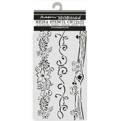 Abbildung von Stamperia Hidden Grove Thick Stencil 12x25cm 3 Borders (KSTDL114)