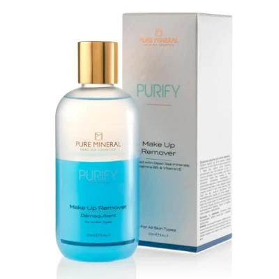 Abbildung von Pure Mineral Zwei Phasen Make up Entferner Sanfter Reiniger für Wasserfestes Angereichert mit Vitaminen B5 und E Ohne Silikone, Sulfate, Parabene 250ml