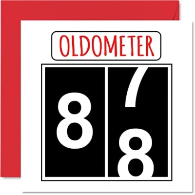 Abbildung von Lustige Karten zum 88. Geburtstag für Männer und Frauen Oldometer Glückwunschkarte Vater Mutter Urgroßvater Opa Kindermädchen Oma 145mm Grußkarten Karte