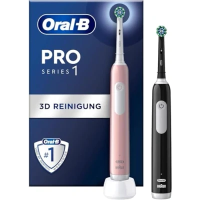 Abbildung von Oral B Elektrische Zahnbürste PRO Series 1 Doppelpack, Aufsteckbürsten: 2 St., Drucksensor