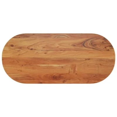 Abbildung von vidaXL Tischplatte, Holzplatte Holztischplatte Oval, Möbelplatte Platte für Beistelltisch Bartisch, Massivholzplatte Schreibtischplatte Ersatzplatte, 90x40x3,8cm Massivholz Akazie
