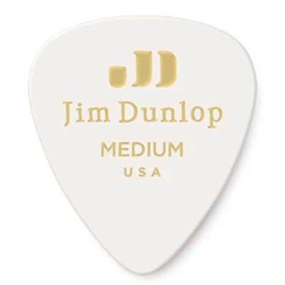 Abbildung von JIM DUNLOP Plektrum Genuine Celluloid Classic, 12 Stück, Weiß, Medium