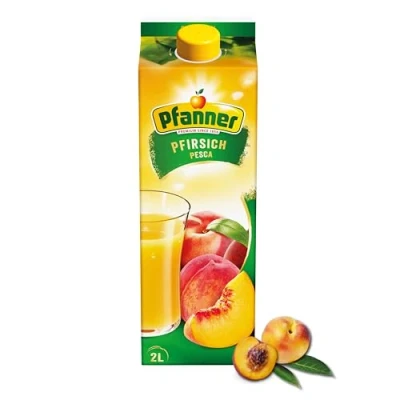 Abbildung von Pfanner Pfirsich Nektar (1 x 2 l) Fruchtnektar mit mind. 40% Fruchtgehalt Getränk aus Pfirsichen
