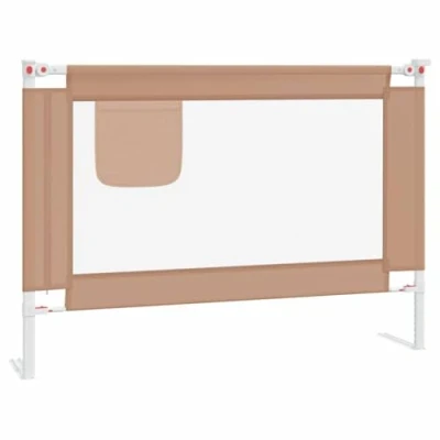 Abbildung von vidaXL Kleinkind Bettschutzgitter Bettgitter Kinderbettgitter Babybettgitter Gitter Kinderbett Babybett Rausfallschutz Taupe 90x25cm Stoff