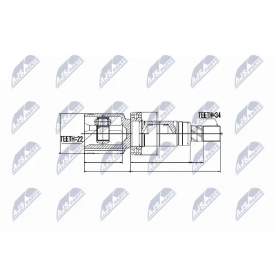 Abbildung von NTY NPW FR 052 Gelenksatz Schaltgetriebe 5 Gang Vorderachse rechts FORD: FOCUS 3 Turnier, 3, Grand C Max