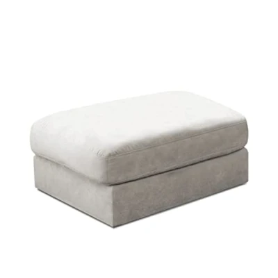Abbildung von Cavadore Hocker Fiona / Gepolsterter, großer Fußhocker passend zum Big Sessel 97 x 48 Creme Beige