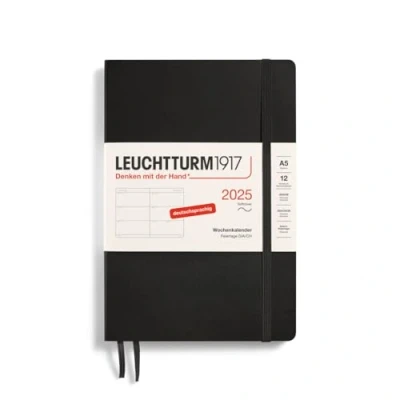 Abbildung von LEUCHTTURM1917 370563 Wochenkalender Medium (A5) 2025, Softcover, Schwarz, Deutsch
