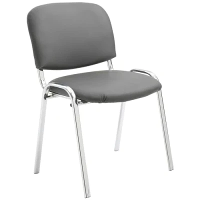 Abbildung von CLP Stapelstuhl Ken I Konferenzstuhl Mit Kunstleder Bezug Metall In Chrom Optik, Farbe:grau