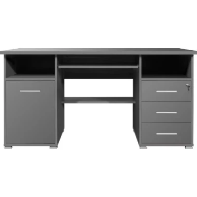 Abbildung von GERMANIA Computertisch &quot;0484&quot;, (Made in Germany), Schreibtisch mit Tastaturauszug &amp; abschließbarem Schubkasten, B.145 cm