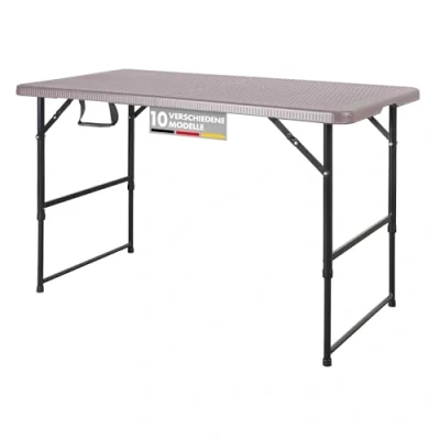 Abbildung von Floordirekt Gartentisch Klappbar Kunststoff 120 x 60 cm Buffettisch mit Tragegriff Klapptisch für Garten Terrasse und Balkon Campingtisch 6 Personen (Saga)