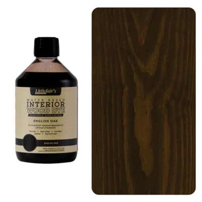 Abbildung von Littlefair&#039;s Holzlasur 500ml Innen Holz Lasur Für Natürliche Holzmaserung Wasserbasierte Wood Stain Schnell Trocknend &amp; Umweltfreundlich Farbe: Englische Eiche