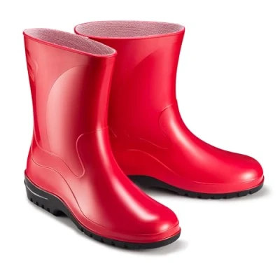 Abbildung von ESTRO Gummistiefel Damen Halbhoch Wasserdicht Regenschuhe Regenstiefel Regenstiefeletten K007 (40 EU, Rot)