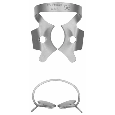 Abbildung von Kofferdam Klammer Satin Steel Figur 56 OK/UK Molaren Stück