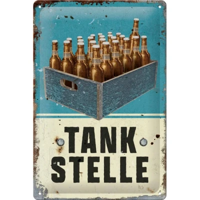 Abbildung von Nostalgic Art Blechschild 20 x 30 cm &quot;Tankstelle Bier&quot;