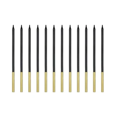 Abbildung von partydeco Geburtstagskerze, Geburtstagskerzen 14cm glatt 12er Set Schwarz Gold