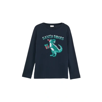 Abbildung von s.Oliver Junior Jungen 2156655 Langarmshirt Mit Pailletten, 5952, 116 122 EU