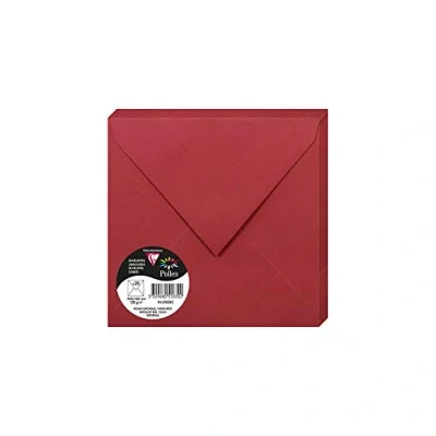 Abbildung von Clairefontaine 5583C Packung mit 20 Umschläge Pollen, Format 165 x 165mm, 120g, ideal für Einladungen und Korrespondenz, Kirschrot, 1 Pack