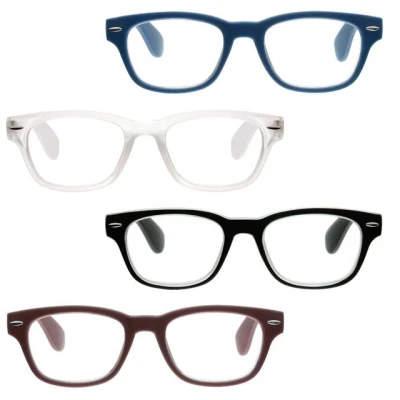 Abbildung von UrbanSky Lesebrille Al, 4er Pack Nerdbrille aus Kunststoff mit Federscharnieren