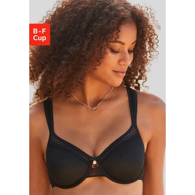 Abbildung von Lascana Tshirt BH, Damen, Größe: 100F, Black