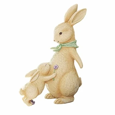 Abbildung von Loberon Deko Hasen Susans, handbemalt, sehr freundlich &amp; detailreich gestaltet, Tierfigur, Tischdekoration, Ostern, Osterdekoration, Osterhase, Polyresin, beige