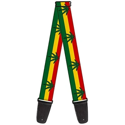Abbildung von Buckle Down Gitarrengurt Marihuana Leaf Repeat Rasta GS W31339