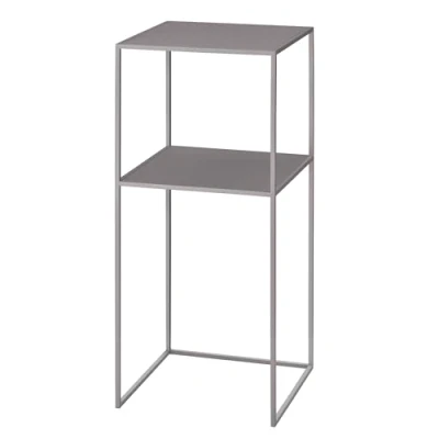 Abbildung von Blomus Dekoständer FERA Mourning Dove Blumenständer Grau 35L x 35B 80H cm Pflanzenständer aus Stahl