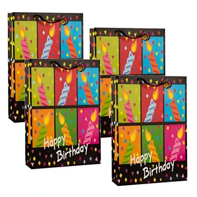 Abbildung von 4 Stück XXL Geschenktüte Happy Birthday