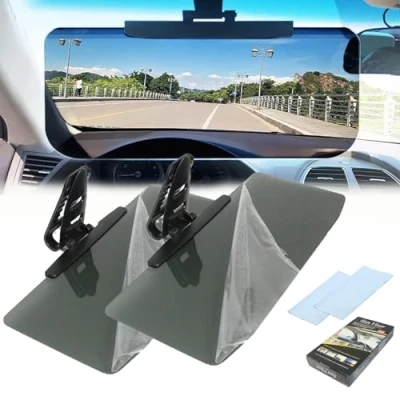 Abbildung von Universelle Auto Sonnenblende mit polarisiertem Blendschutz,Polarisierte fürs Auto,Blendschutz Autofahren,Blendfreie Auto,klarere Sicht (2PCS)