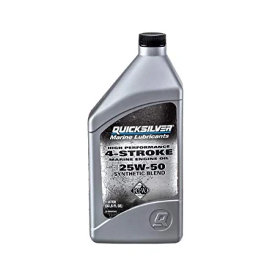 Abbildung von Quicksilver 8M0096256 Hochleistungsfähiges Synthetic Blend 4 Takt Öl SAE 25W50 1 Liter Flasche