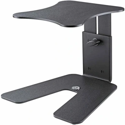 Abbildung von K&amp;M 26774 Monitor Tischstativ Schwarz, Stahl stufenlos höhenverstellbare Ablage mit innovativem Design