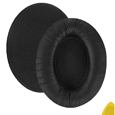 Abbildung von Geekria QuickFit Protein Leder Ersatz Ohrpolster für Sennheíser HD418, HD419, HD428, HD429, HD439, HD438, HD448, HD449 Kopfhörer Ohrpolster, Headset Reparaturteile (schwarz)