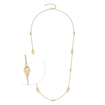 Abbildung von JEWELS BY LEONARDO Halskette Herma, lange Kette aus goldfarbenem Edelstahl, Schiffsanker Kettenglieder mit eingesetzten zirkonia Steinchen, 80 85 cm Länge, Schmuck Geschenk, 024296
