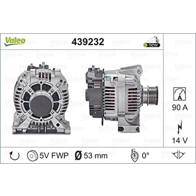 Abbildung von VALEO 439232 Lichtmaschine 14V 90A MERCEDES BENZ: A Klasse, Vaneo