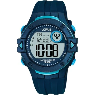 Abbildung von Lorus Herren Digital Quarz Uhr mit Silikon Armband R2325PX9