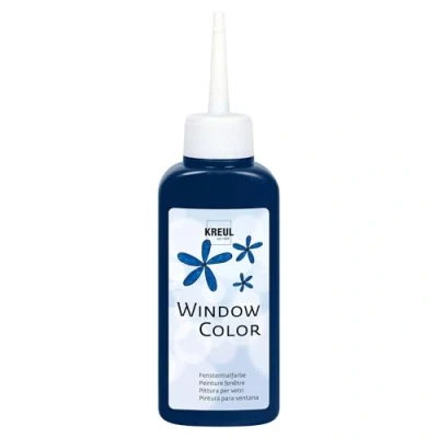 Abbildung von KREUL 42717 Window Color nachtblau 80 ml, Fenstermalfarbe auf Wasserbasis, mit strukturierter Oberfläche, für Glas, Spiegel, Fliesen und andere glatte Flächen