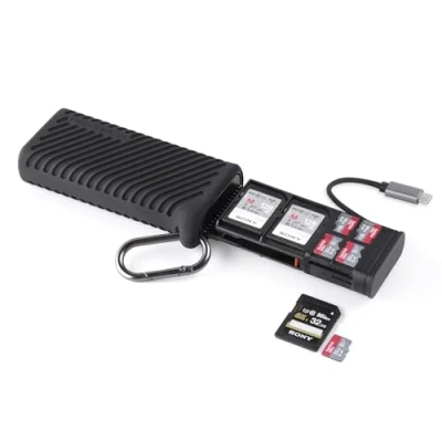 Abbildung von PGYTECH USB 3.1 SD Kartenleser 312MB/S, CreateMate High Speed Speicherkartenleser Typ C Kartenlesegerät Micro Card Reader SD/TF Kartenhalter für Kameras, Smartphones, Drohnen, Action Kameras
