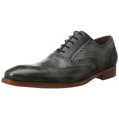 Abbildung von Floris van Bommel Herren 19062 Oxford, Grau (black calf), 43 EU (9 UK)
