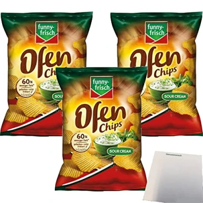 Abbildung von Funny Frisch Ofen Chips Sour Cream 3er Pack (3x125g) + usy Block