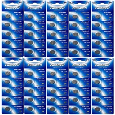 Abbildung von 50 x CR1220 3V Lithium Knopfzelle (10 Blistercards a 5 Batterien) EINWEG Markenware Eunicell
