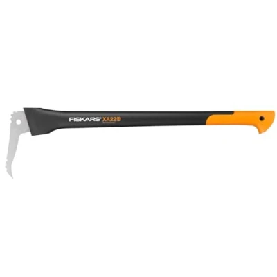 Abbildung von Fiskars Lange Hand Sappie zur Holzbearbeitung, Länge: 78,5 cm, Gehärtete Stahlklinge/Glasfaserverstärkter Kunststoffgriff, Inklusive Schutzhülle, Schwarz/Orange, WoodXpert, XA22, 1003623