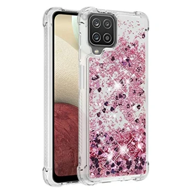 Abbildung von KBIKO zxl Kompatibel mit Samsung Galaxy A12 Glitzer Hülle,Mädchen Glitzern Handyhülle,Paillette Flüssigkeit Clear Silikon Schutzhülle für A12.Rose Gold YBL