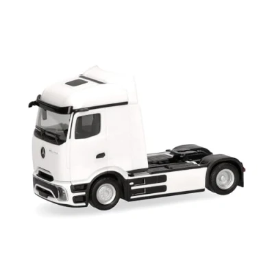 Abbildung von Herpa LKW Modell Mercedes Benz eActros 600 ProCabin Streamspace Zugmaschine 2achs, weiß, Miniatur im Maßstab 1:87, Sammlerstück, Made in Germany, Kunststoff
