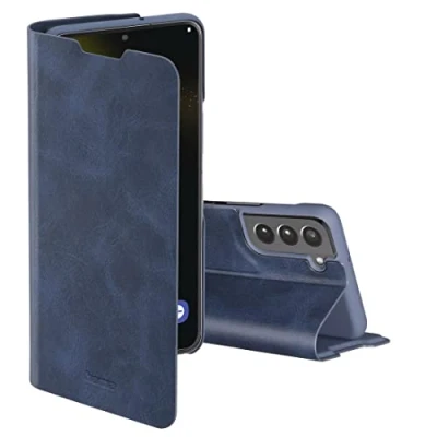 Abbildung von Hama Handytasche für Samsung Galaxy S22+ „Guard Pro“ (Schutzhülle mit Kartenfach, klappbare Hülle Magnetverschluss und Standfunktion) schwarz